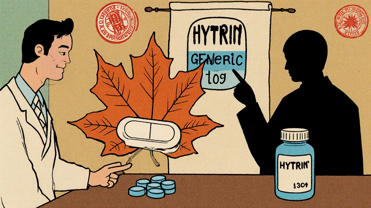 Patient receiving a different colored pill with pharmacist guiding them to the generic name