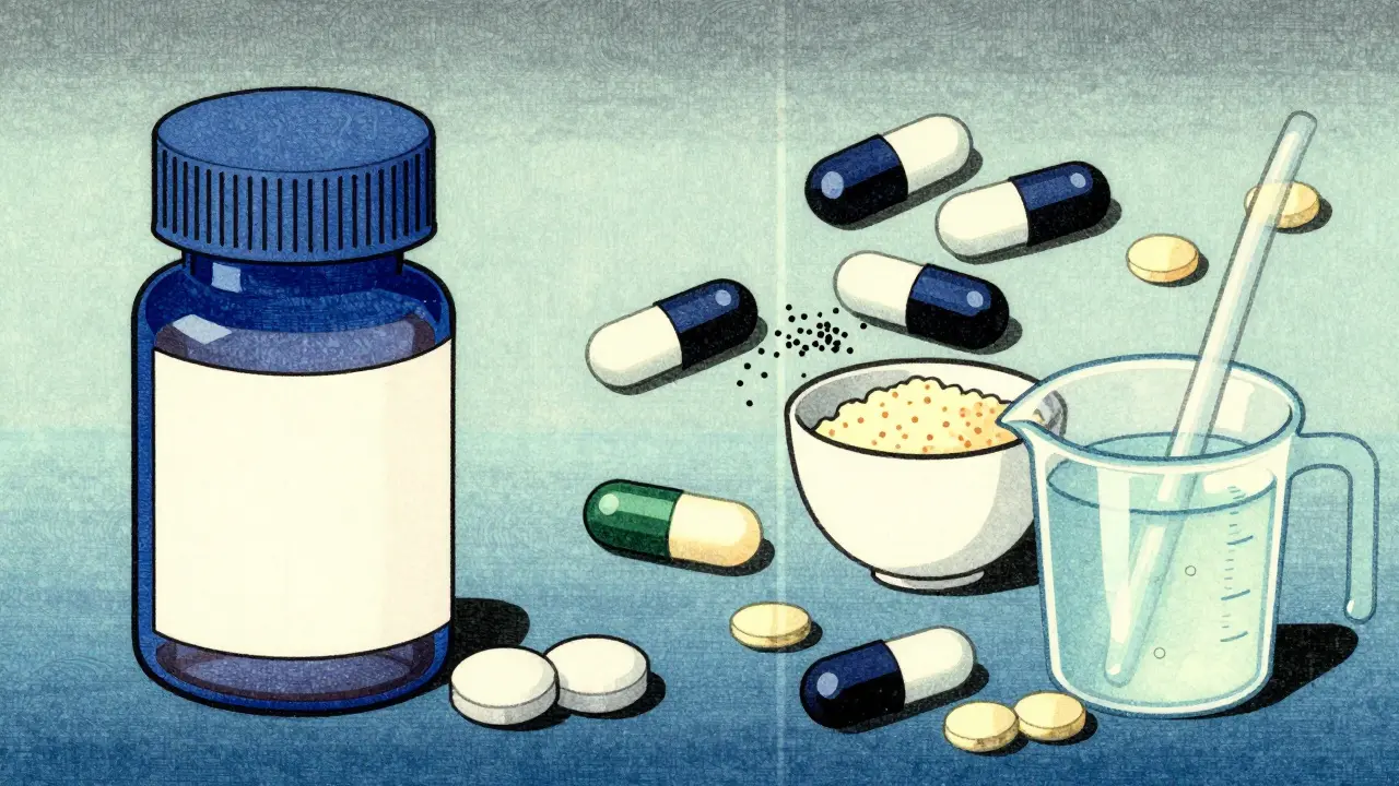 Illustration of different generic topiramate forms
