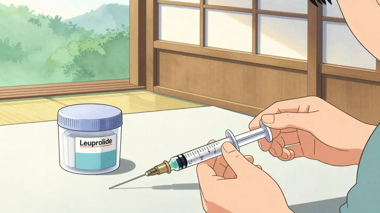 Person preparing injection safely at home