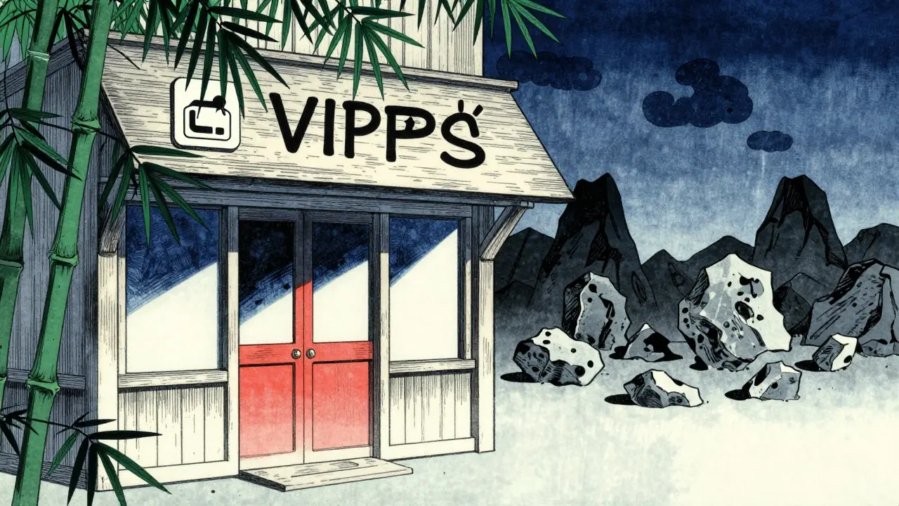 Woodblock print style contrast between a safe licensed pharmacy and dangerous shadows.